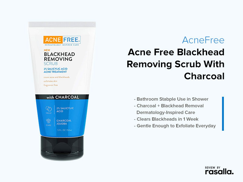 AcneFree Exfoliating Blackhead Removal Scrub with Salicylic Acid and Charcoal Jojoba for Acne Prone Skin