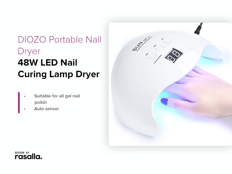 DIOZO Portable Nail Dryer - 48W LED Nail Curing Lamp Dryer for Manicure/Pedicure
