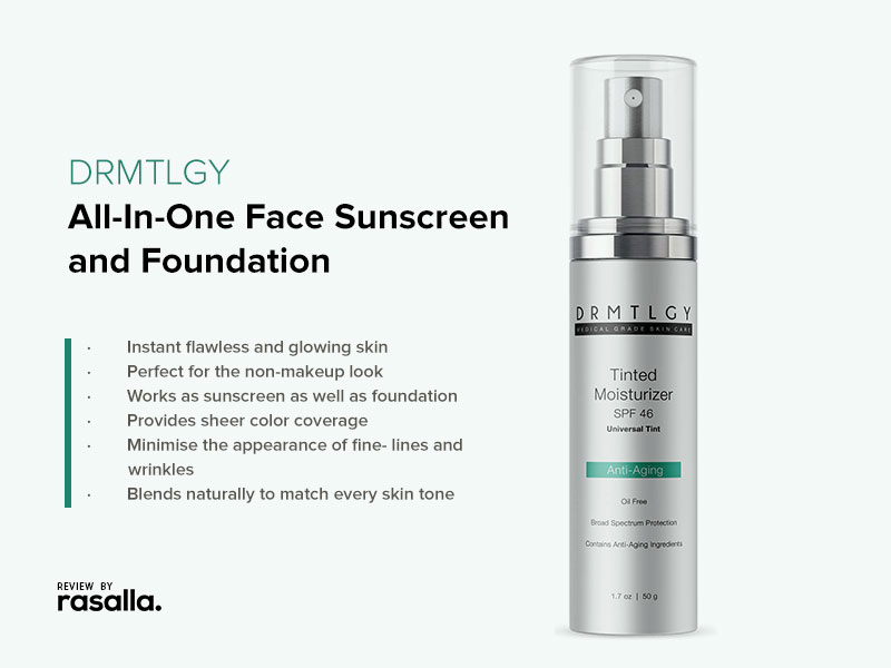 DRMTLGY Foundation Anti-Aging Tinted Moisturizer - All-In-One Face Sunscreen and Foundation