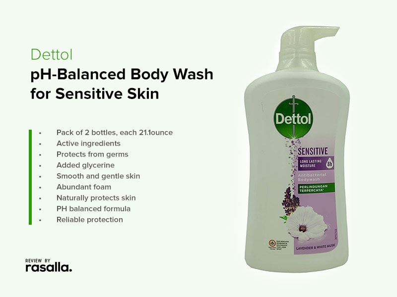 Dettol Antibacterial Body Wash, pH-Balanced Body Wash for Sensitive Skin