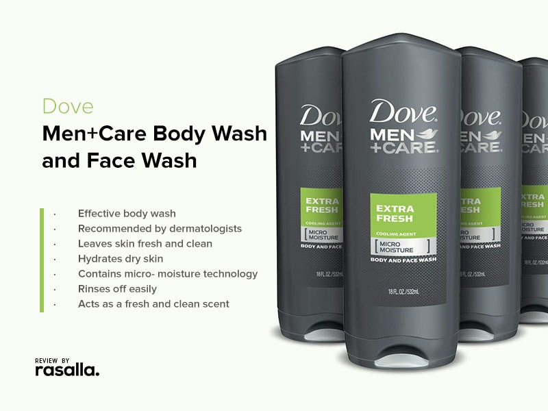Dove Antibacterial Body Wash - Dermatologist Recommended Dove Men+Care Body Wash and Face Wash 