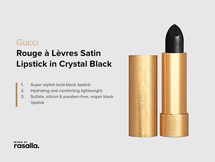 Gucci Rouge à Lèvres Satin Lipstick in Crystal Black - Perfect Vegan & Sulphate Free Shade
