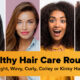 Healthy Hair Care Routine Straight, Wavy, Curly, Coiley or Kinky Hair Types