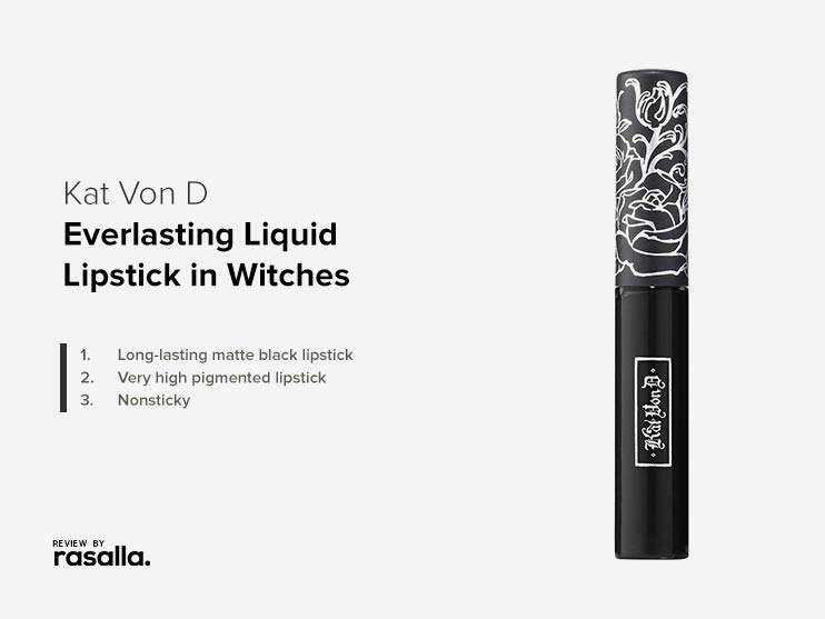 Kat Von D Everlasting Liquid Lipstick in Witches - Pigmented Black Lipstick