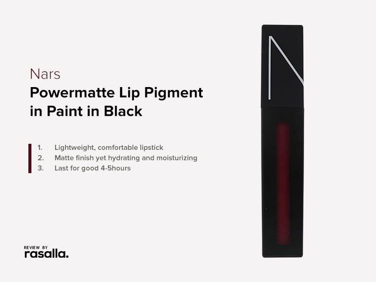 Nars Powermatte Lip Pigment in Paint in Black - Comforting Mate Black Lipstick