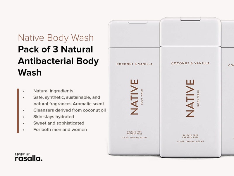 Native Body Wash Pack of 3 - Natural Antibacterial Body Wash