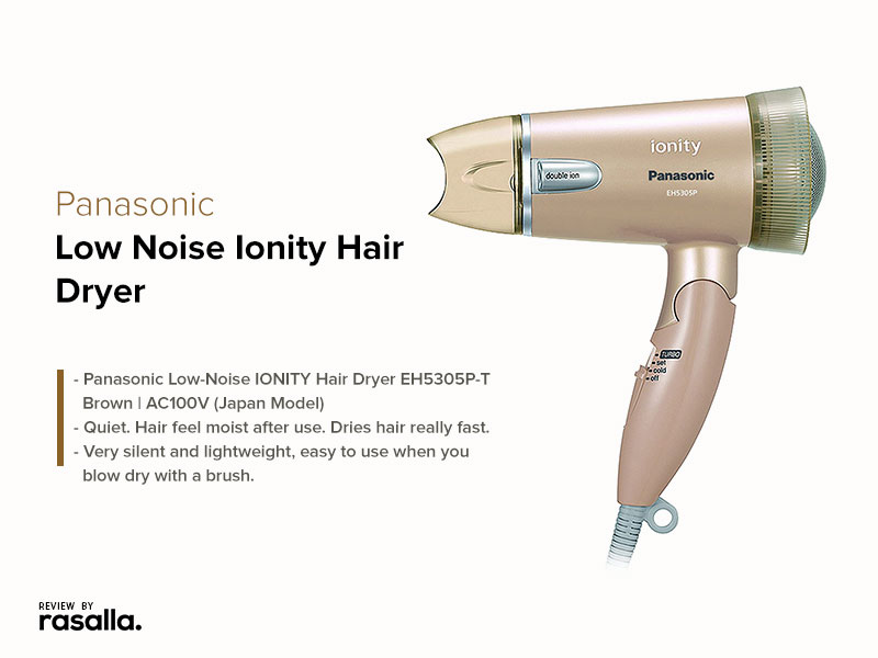 Panasonic Low Noise Ionity Hair Dryer, Very Silent and Lightweight