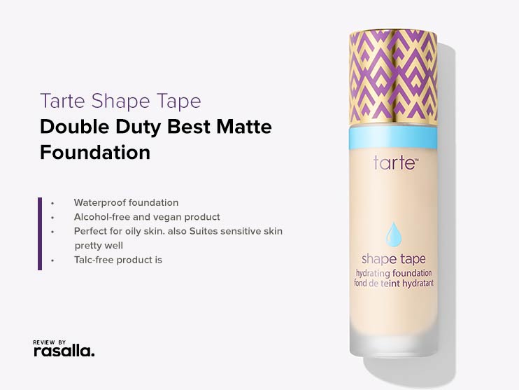Tarte Shape Tape Hydrating Foundation - Double Duty Best Matte Foundation For Oily to Sensitive Skin